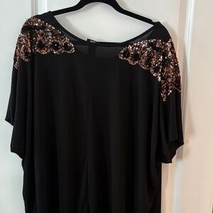 Vintage H&M Black Women's Sequin Shoulder Top